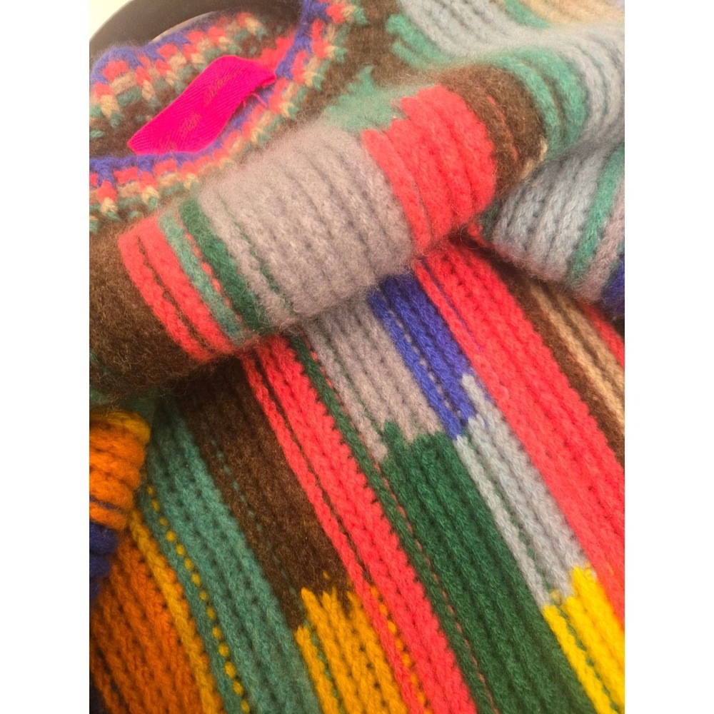 Elder Statesman Multicolor Stripe Chunky Knit Cashmere Sweater Women Hacky M - Picture 3 of 4